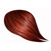 Bright red hair color swatch on a white background