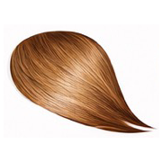 Golden blonde hair color swatch on a white background